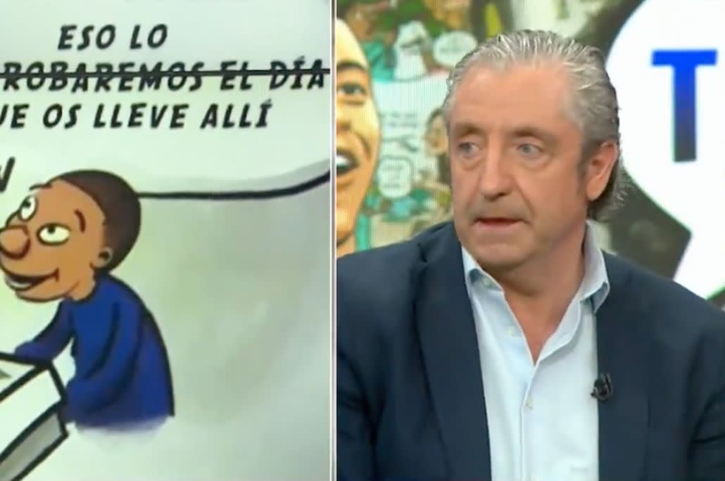 Josep Pedrerol alucina ante los guiños de Kylian Mbappé al Real Madrid viñeta tras viñeta. (Fuente: Twitter/@elchiringuitotv)