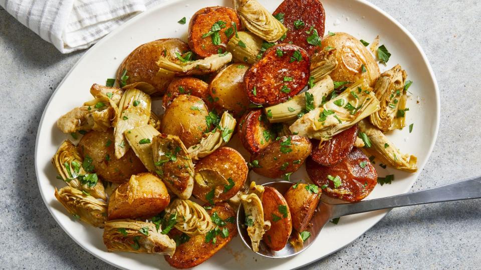 Roasted Artichokes and Potatoes