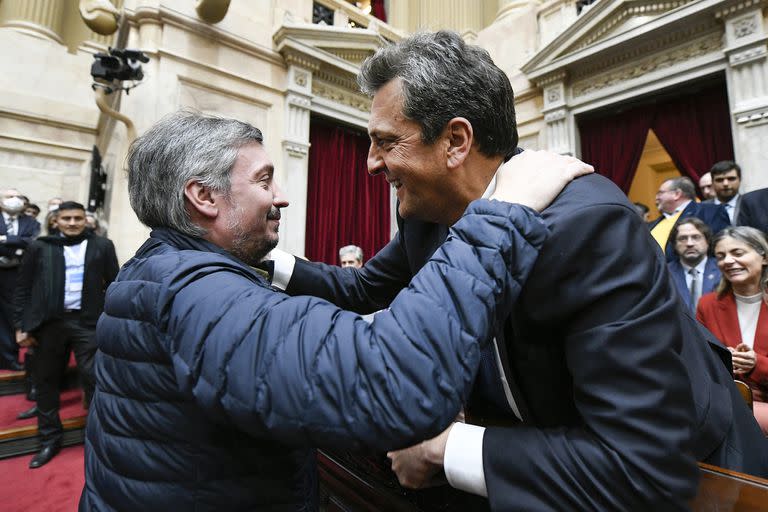 Máximo Kirchner y Sergio Massa