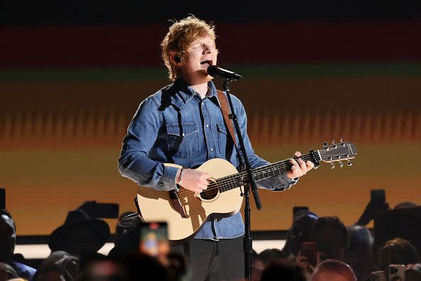 FRISCO, TEXAS - MAY 11: Ed Sheeran performs onstage during the 58th Academy Of Country Music Awards at The Ford Center at The Star on May 11, 2023 in Frisco, Texas. (Photo by Theo Wargo/Getty Images)