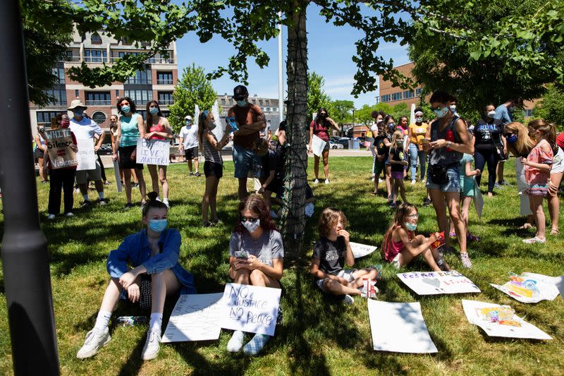 Protesters rally in Detroit against the death of George Floyd