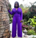 <p>wears a vibrant purple custom Christian Siriano jumpsuit, Neil Lane jewelry and Stuart Weitzman shoes to accept her win for best supporting actress for her role as boundary breaking American politician Shirley Chisholm in <em>Mrs. America</em>. </p>