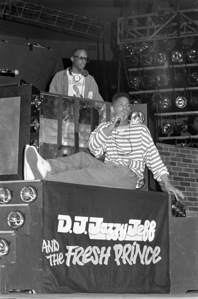 Performing as part of the “Run’s House” Tour at The Nassau Veteran’s Memorial Coliseum on August 12, 1988 in Uniondale, New York. (Credit: Al Pereira/Michael Ochs Archives/Getty Images)