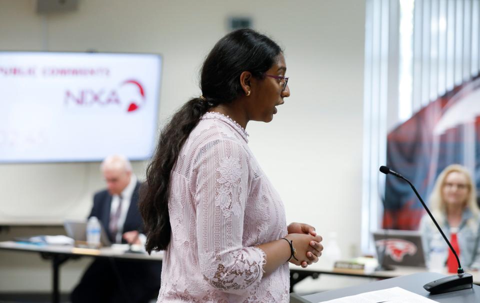 Meghana Nakkanti, who graduated from Nixa High School in May, has repeatedly addressed the school board including at this meeting in May 2022.