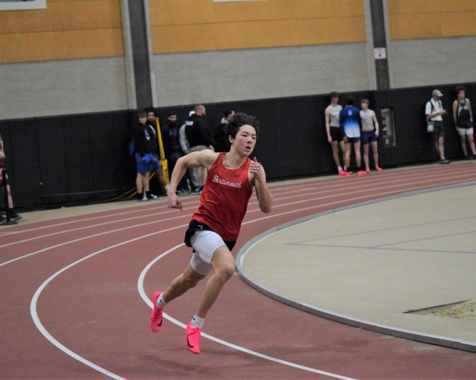 Aidan Chen competes in jumps and short-distance runs for the Portsmouth High School track team.