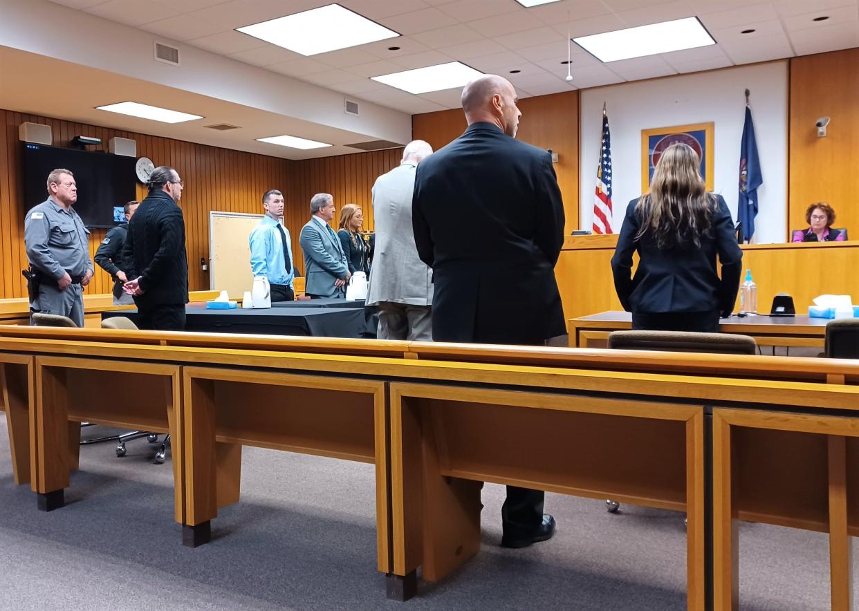 Verdicts in a gang-related, murder conspiracy trial in Lenawee County Circuit Court were reached late Thursday afternoon, April 20, 2023, in relation to the 2019 murder of Christopher Dickerson, 27, of Weston. Count Tereso the Almighty Trevino, 40, was found guilty of all four charges against him: open murder, conspiracy to commit open murder, solicitation of open murder and gang membership felonies in relation to the 2019 murder. A mistrial was declared for Trevino's co-defendant, Andrew Erin Cecil, after the jury considering the case against him could not reach a unanimous verdict.