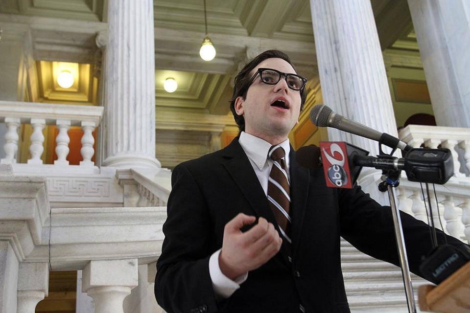 Nicholas Alahverdian at a State House news conference in 2011.