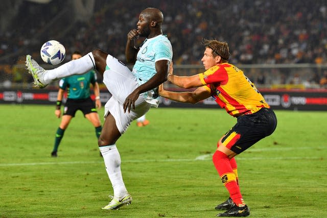 Inter Milan’s Romelu Lukaku (left) scored two minutes into is second debut for the club