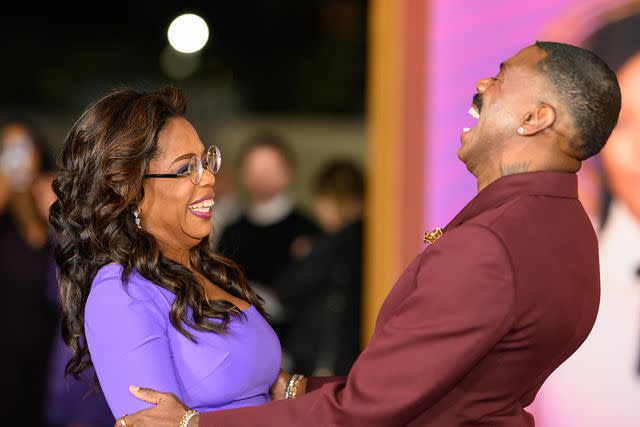 <p>Earl Gibson III/Shutterstock</p> Oprah Winfrey (left) and Colman Domingo at 'The Color Purple' premiere in December 2023