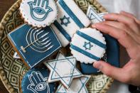 <p>Sweet, simple, and festive, this sugary background will lift everyone's mood.</p> <p><a href="https://www.pexels.com/photo/cookies-for-hanukkah-4038243/" class="link rapid-noclick-resp" rel="nofollow noopener" target="_blank" data-ylk="slk:Download Zoom background image here.">Download Zoom background image here.</a></p>
