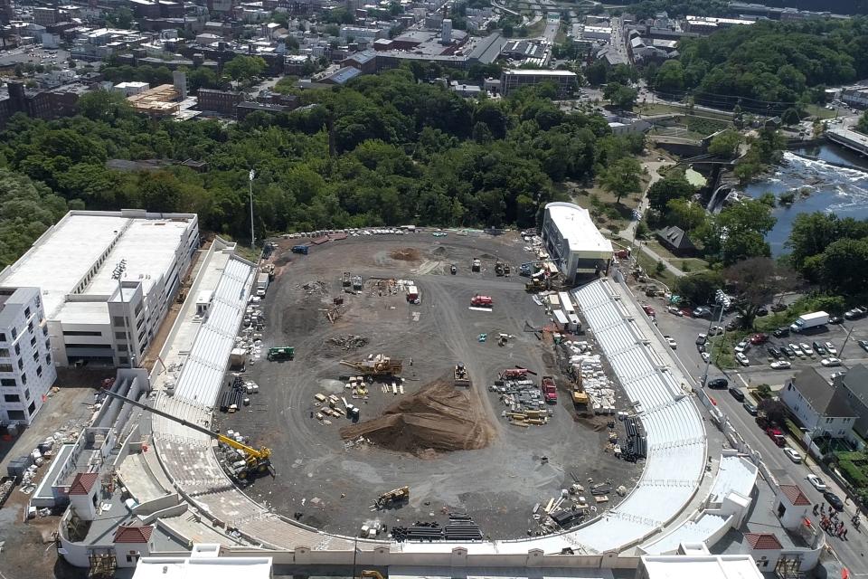 The historic Hinchliffe Stadium is undergoing a multi-million dollar renovation in Paterson, N.J. on Tuesday Sept. 13, 2022. 