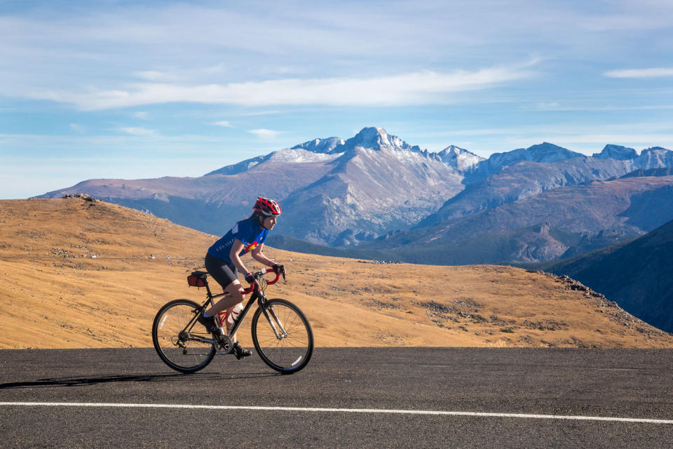 Cycling on Trail Ridge Road in Rocky Mountain National Park