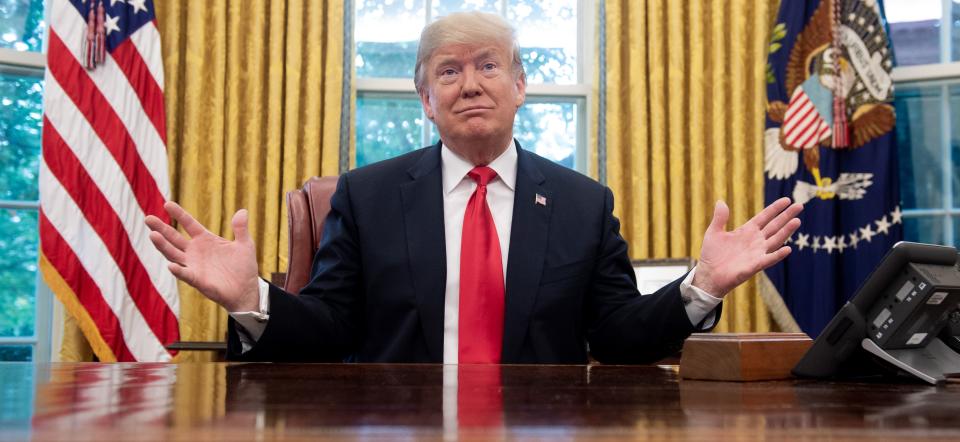 Presidente Donald Trump: <span class="s1">“La base de los demócratas ha girado tanto a la izquierda que acabaremos siendo como Venezuela”</span> (Saul Loeb/AFP/Getty Images)