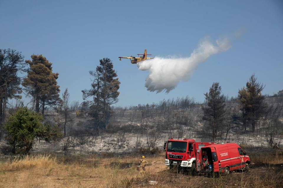 Greek firefighters have tackled more than 40 wildfires in the last 24 hours (Copyright 2021 The Associated Press. All rights reserved.)