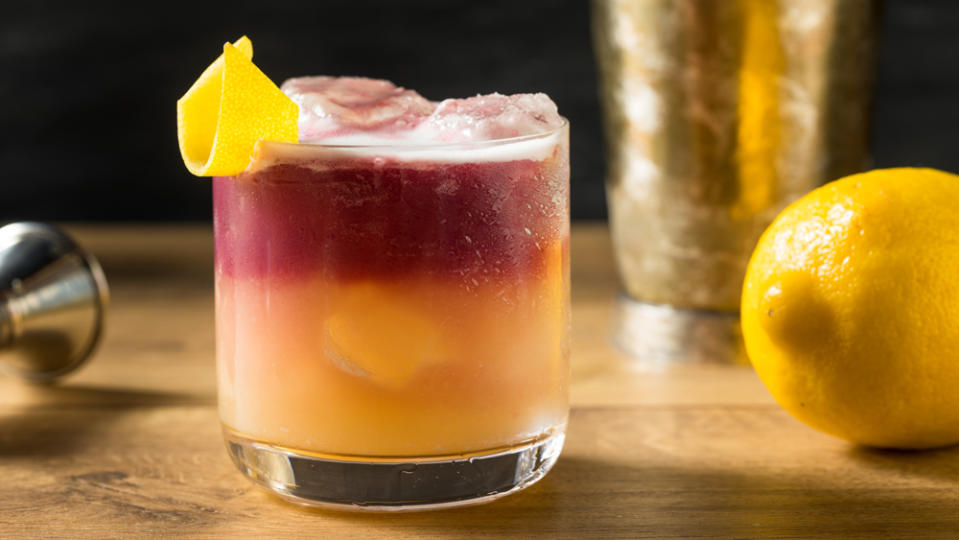 new york sour rye whiskey red wine lemon