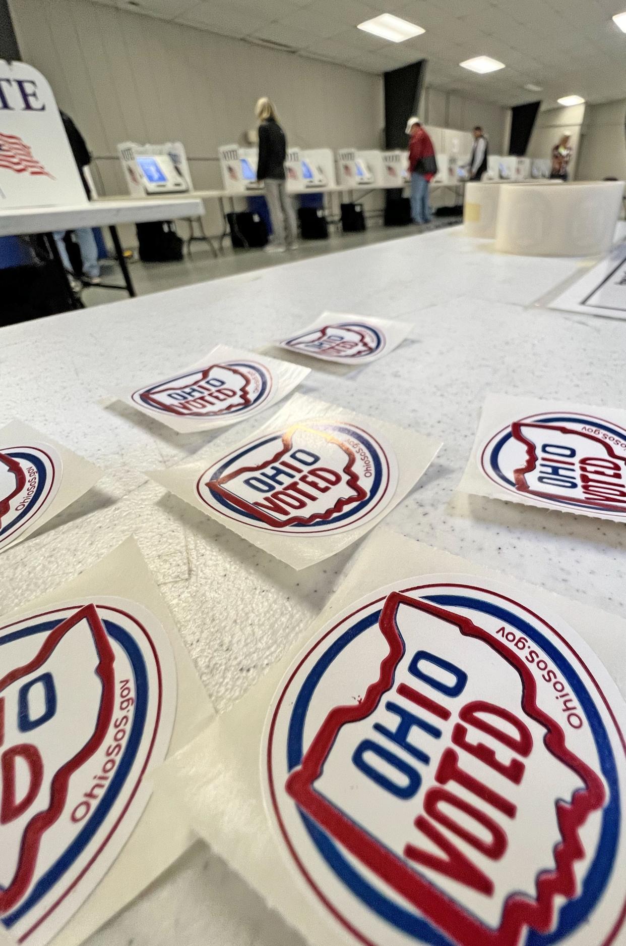 Voters cast their ballots Tuesday morning in the Youth Building at the Crawford County Fairgrounds.