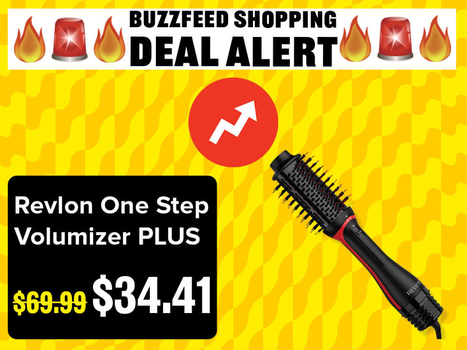 BuzzFeed Shopping Sale Alert Showing Revlon One Step Hair Volumizer Plus 50% Off, Down from $69.99 to $34.41