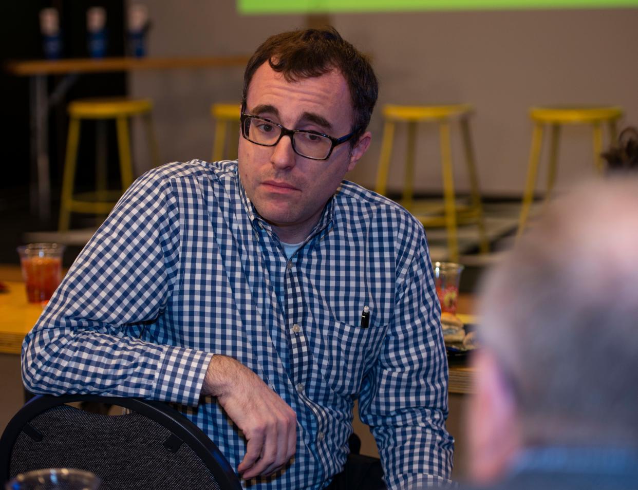 Jackson Mayor Scott Conger's administrative assistant Alex Reed attends a young professionals meeting Nov. 21, 2019.