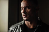 <p>Ricky Whittle as Shadow Moon in Starz’s <i>American Gods</i>.<br><br>(Photo: Starz) </p>