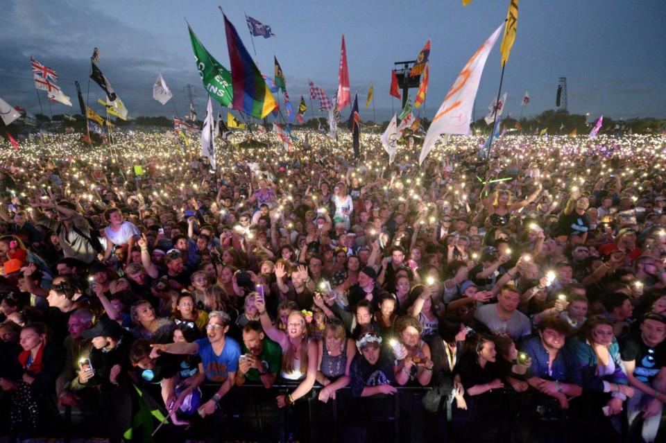 Ed's you win: Glastonbury crowds lap up Sheeran's Pyramid Stage set (Ben Birchall/PA )