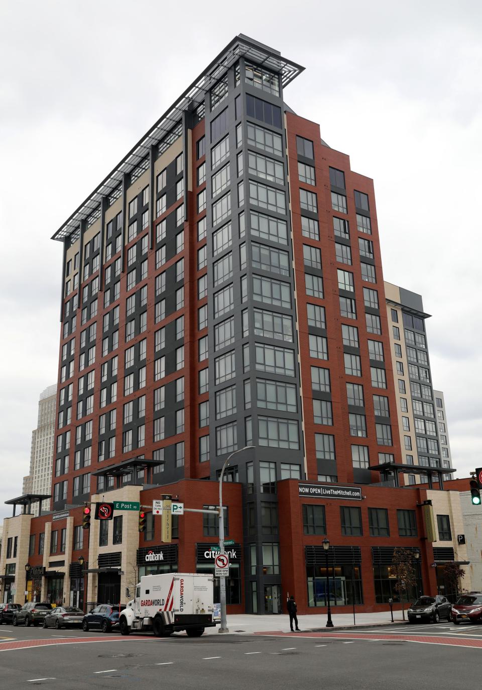 The exterior of The Mitchell apartments at 131 Mamaroneck Avenue in White Plains, photographed Jan. 11, 2024.