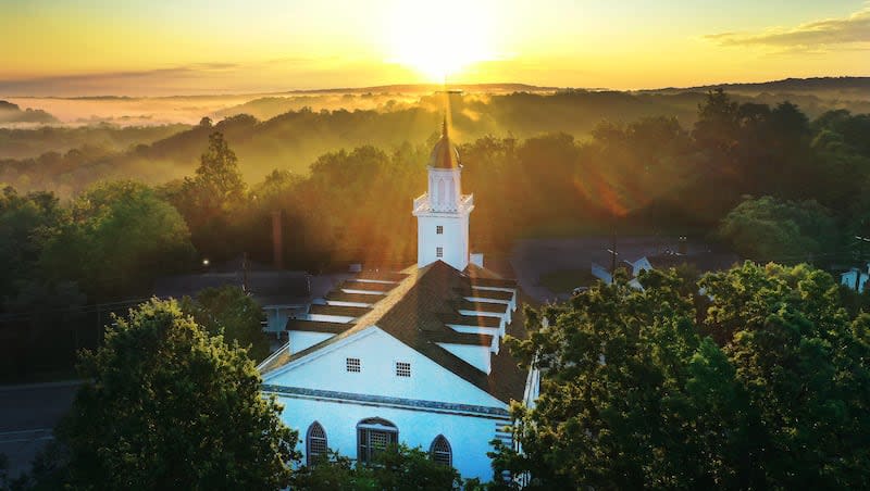 The sun rises on the Kirtland Ohio Temple in Kirtland, Ohio, on Saturday, Aug. 26, 2023.