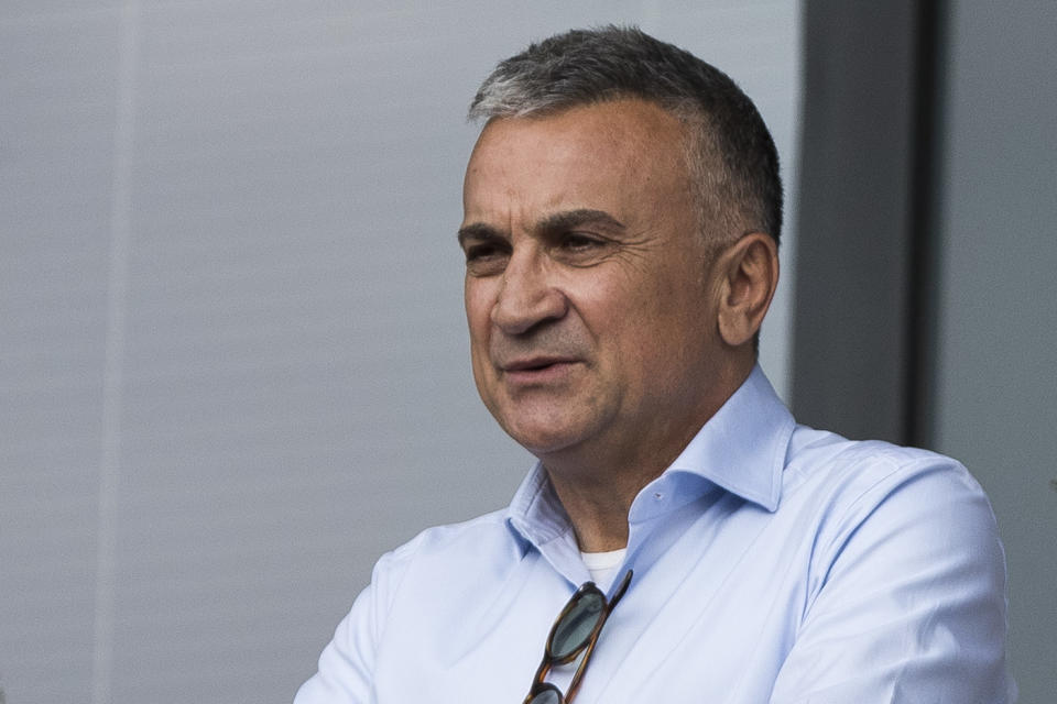 BELGRADE, SERBIA - APRIL 24: Novak Djokovic's father Srdjan Djokovic looks on during the Final match of Serbia Open ATP 250 Tournament at Novak Tennis Centre on April 24, 2022 in Belgrade, Serbia. (Photo by Nikola Krstic/MB Media/Getty Images)