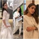 The budding actress has incorporated a lot of whites in her wardrobe; when she is not shooting and not all dolled up, it’s easy to catch her in a cotton chikankari set paired with exquisite juttis or mojris. She shares her new additions on insta stories every time brands and boutiques often send her such pieces, expressing her gratitude. White or pastel chikankari pieces are a staple in the Indian summer wardrobe anyway. 