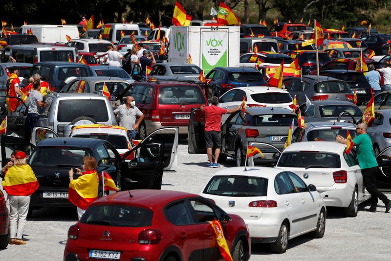 Protest against the government's handling of the coronavirus disease (COVID-19) outbreak, in Malaga