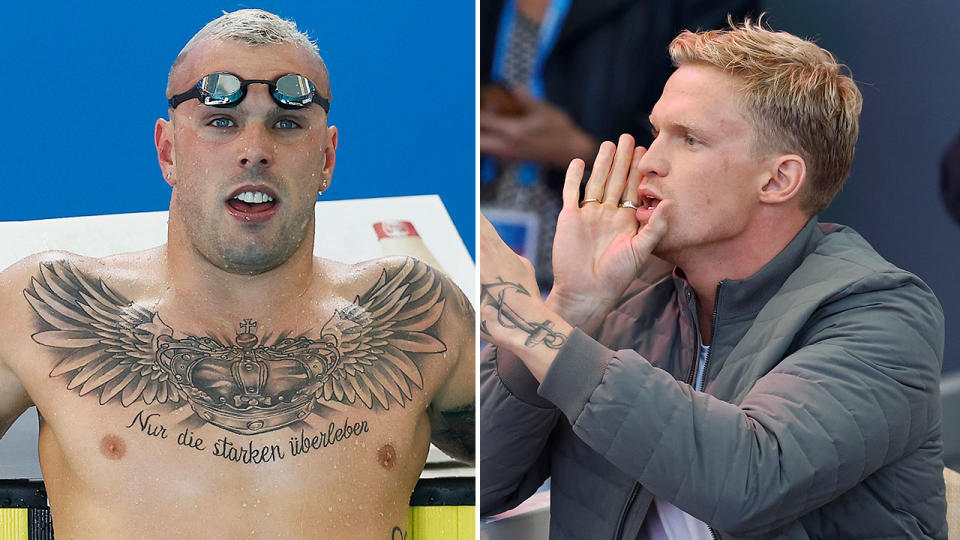 Kyle Chalmers (L) has frequented found himself at the centre of headlines involving fellow swim star, Cody Simpson. Pic: Getty