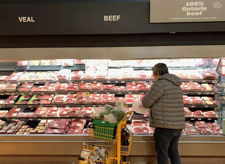 TORONTO, ON - November 20  Shopping for meat. In spite of the hearings and rulings, the price  of food at the supermarket doesn't appear to be going down.  Products are seen at the Loblaws on Laird avenue in East York. November 20 2023        (Richard Lautens/Toronto Star via Getty Images)