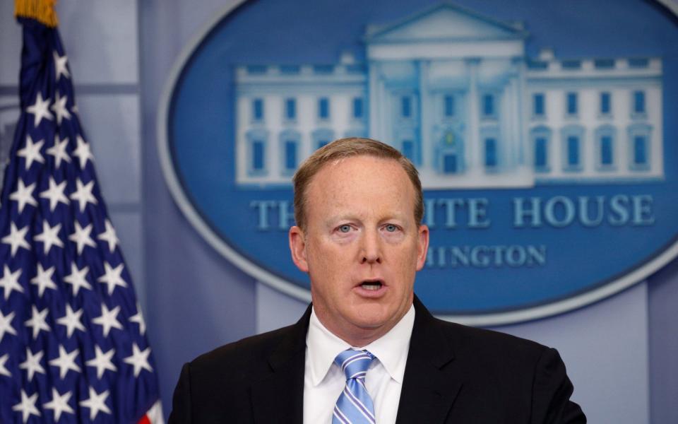 Former White House Communications Director Sean Spicer says the meeting was a favour - Credit: REUTERS/Kevin Lamarque