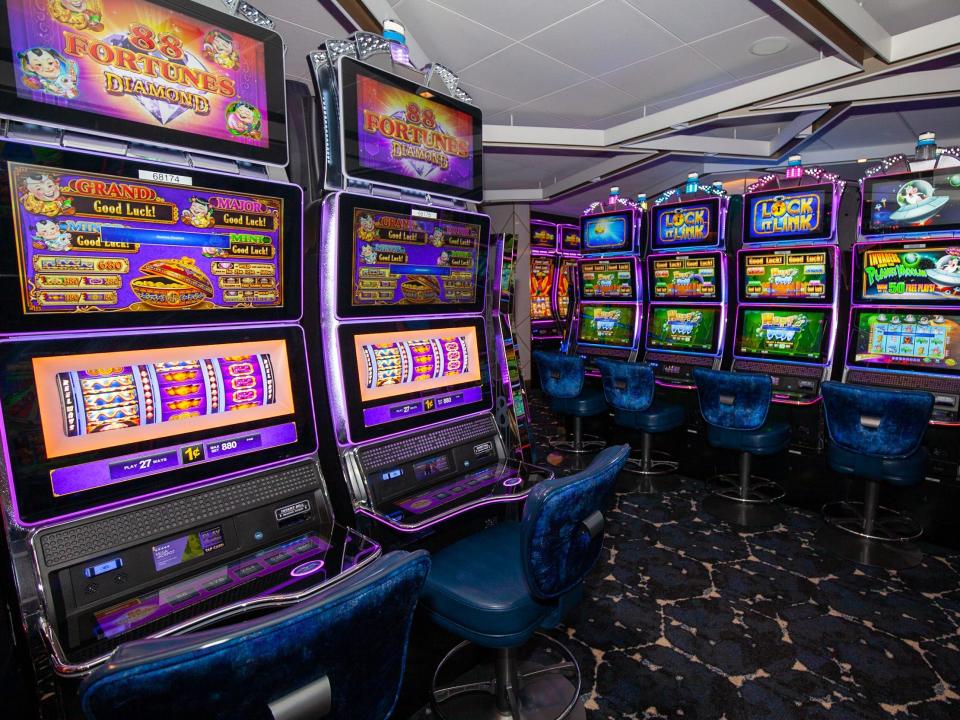 slot machines in an empty casino