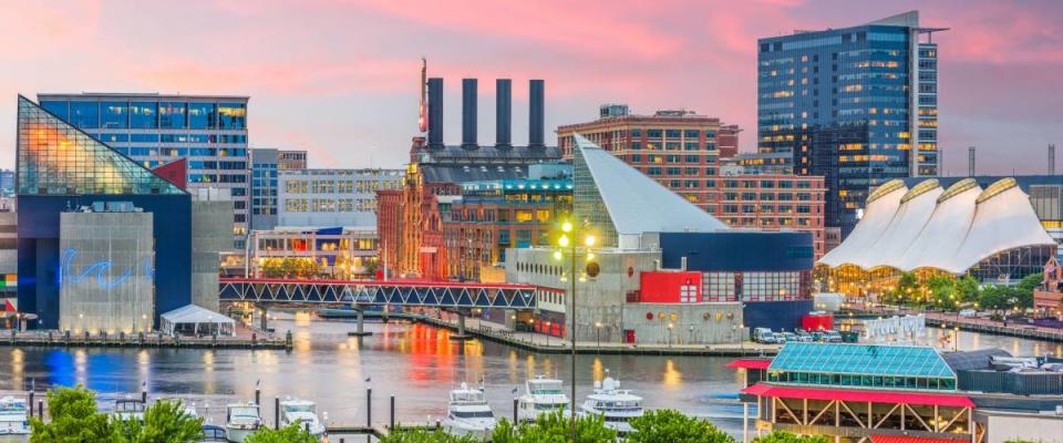 Baltimore Inner Harbor at dusk