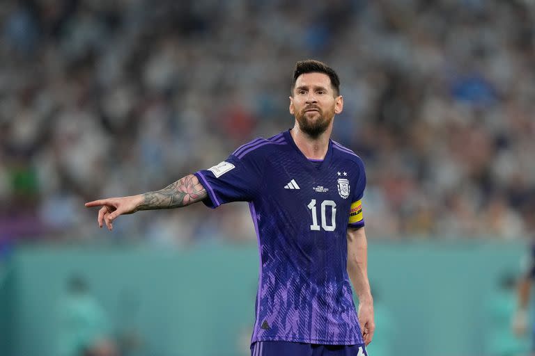 Leo Messi durante la victoria ante Polonia