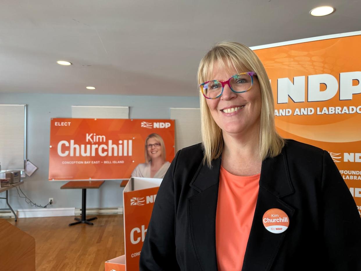 Kim Churchill, a well-known advocate for human rights, is the official NDP candidate for the district of Conception Bay East-Bell Island in the 2024 byelection. (Henrike Wilhelm/CBC - image credit)