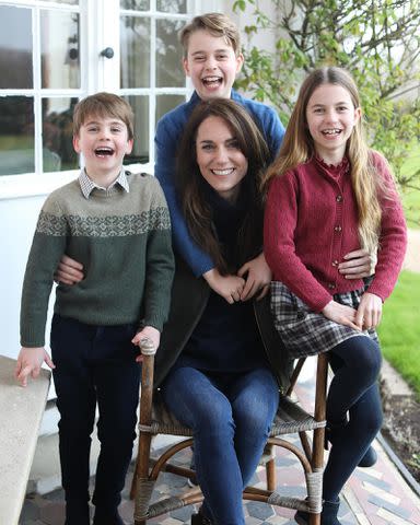 <p>The Prince and Princess of Wales/Instagram</p> Kate Middleton with her three children, Prince Louis, Prince George and Princess Charlotte