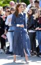 <p>During a visit to Bletchley Park—the WWII-era facility where codebreakers, including Kate's grandmother, worked to decipher Axis messages—<a href="https://www.townandcountrymag.com/style/fashion-trends/a27455668/kate-middleton-alessandra-rich-dress-bletchley-park-d-day-75th-anniversary/" rel="nofollow noopener" target="_blank" data-ylk="slk:the Duchess rewore a navy polka-dot dress from Alessandra Rich;elm:context_link;itc:0;sec:content-canvas" class="link ">the Duchess rewore a navy polka-dot dress from Alessandra Rich</a>. She accessorized the dress with a pin designed to look like a gear from the Enigma machine, a device made at Bletchley Park.</p>