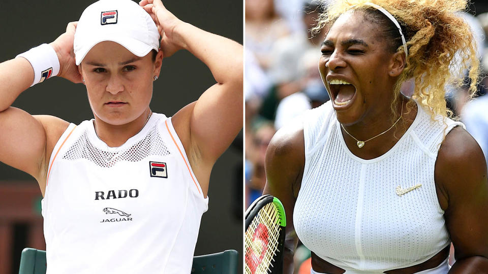 Ash Barty crashed out, while Serena Williams is into the semi-finals again. Image: Getty