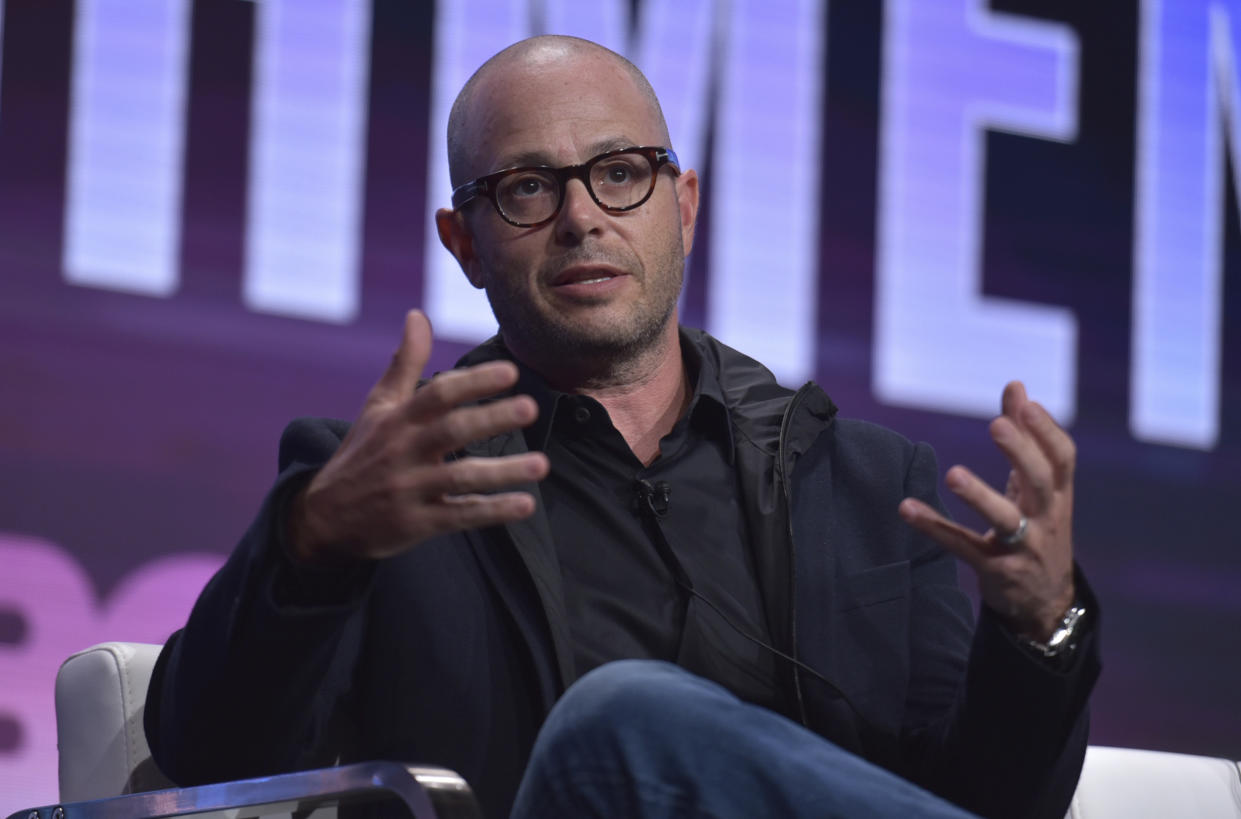 Writer/executive producer Damon Lindelof participates in HBO's "Watchmen" panel at the Television Critics Association Summer Press Tour on Wednesday, July 24, 2019, in Beverly Hills, Calif. (Photo by Richard Shotwell/Invision/AP)
