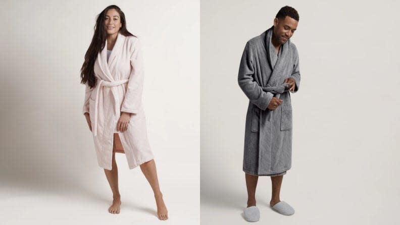 This plush unisex robe is warm and welcoming on cold days.