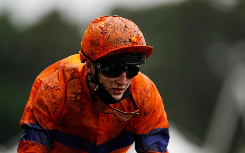 Gavin Ryan on Elliptic after the 2.30pm Albany Stakes - ACTION IMAGES VIA REUTERS