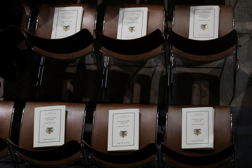 <p>The order of service on seats ahead of the funeral of Queen Elizabeth II. (PA)</p> 