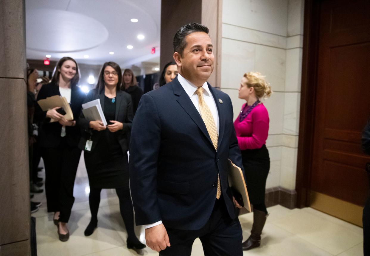 Rep. Ben Ray Luján (D-N.M.) told Biden's transition team that the Hispanic Caucus was concerned over leaks that said New Mexico Gov. Michelle Lujan Grisham had turned down a Cabinet post offer.  (J. Scott Applewhite/ASSOCIATED PRESS)