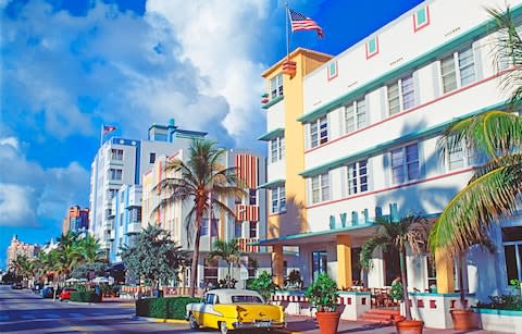 Art deco buildings in Miami - Credit: Getty