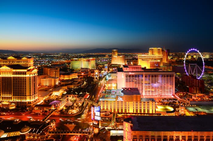 Ariel view of Las Vegas.
