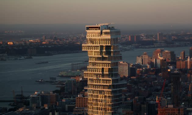 The Jenga residential tower looms over Manhattan. (Photo: Gary Hershorn via Getty Images)