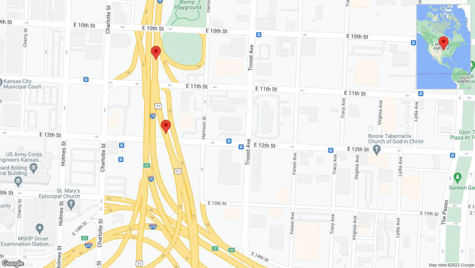 A detailed map that shows the affected road due to 'Reports of a crash on northbound US-71 North' on December 16th at 2:19 p.m.