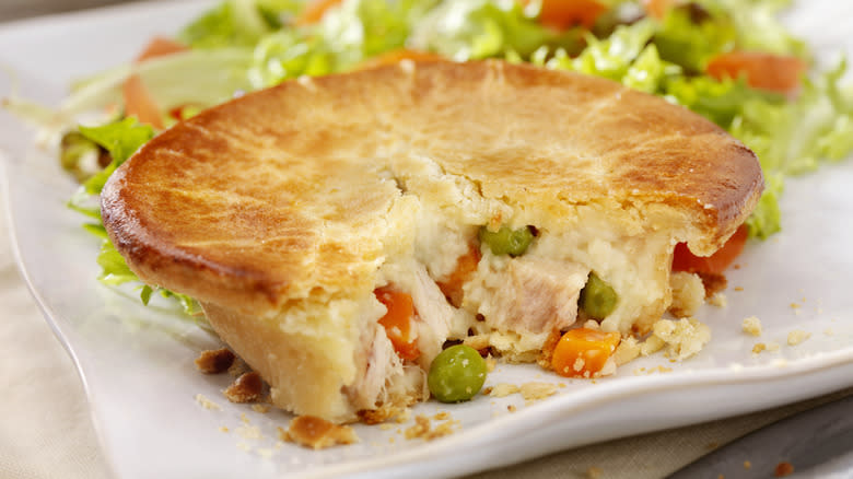 chicken pot pie on the plate