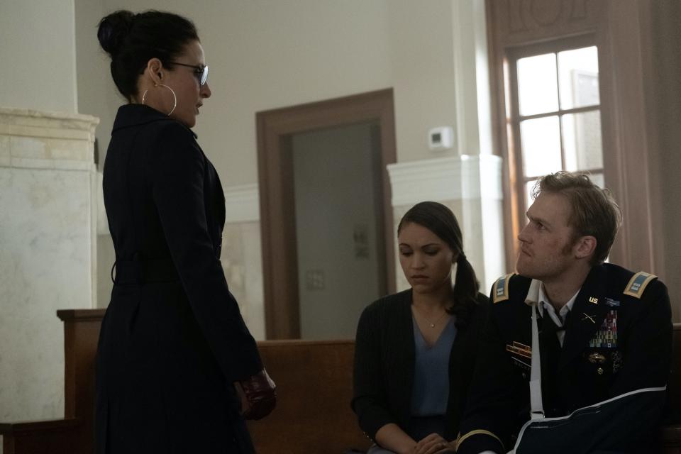 (L-R) Julia Louis Dreyfus, Gabrielle Byndloss and Wyatt Russell in <i>Falcon and the Winter Soldier</i><span class="copyright">Chuck Zlotnick—Marvel Studios</span>